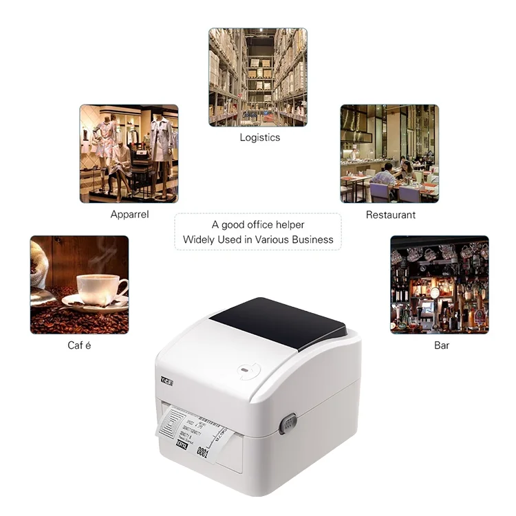 YHD-420B Shipping Label Printer 4x6 Inch Desktop Thermal Label Printer for Express Warehouse