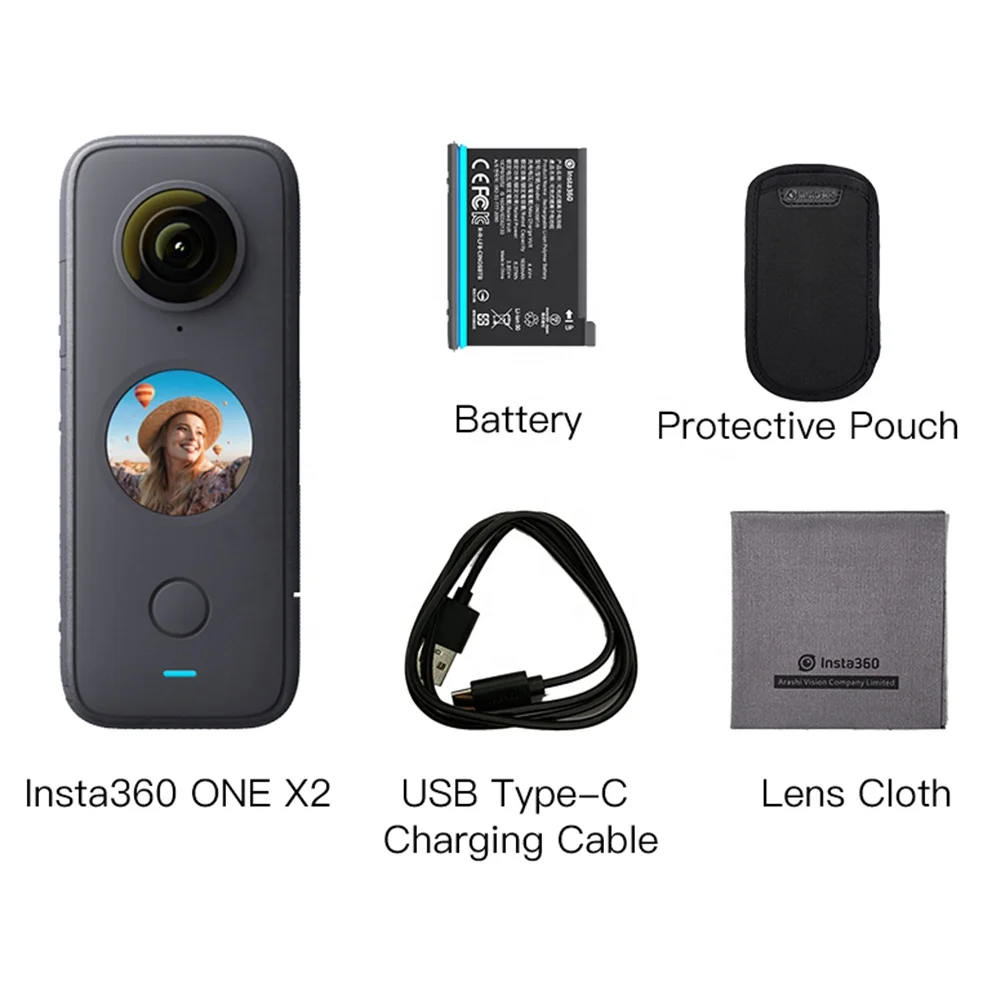 Insta360 ONE X2 - 5.7K Panoramic Video Camera with LCD