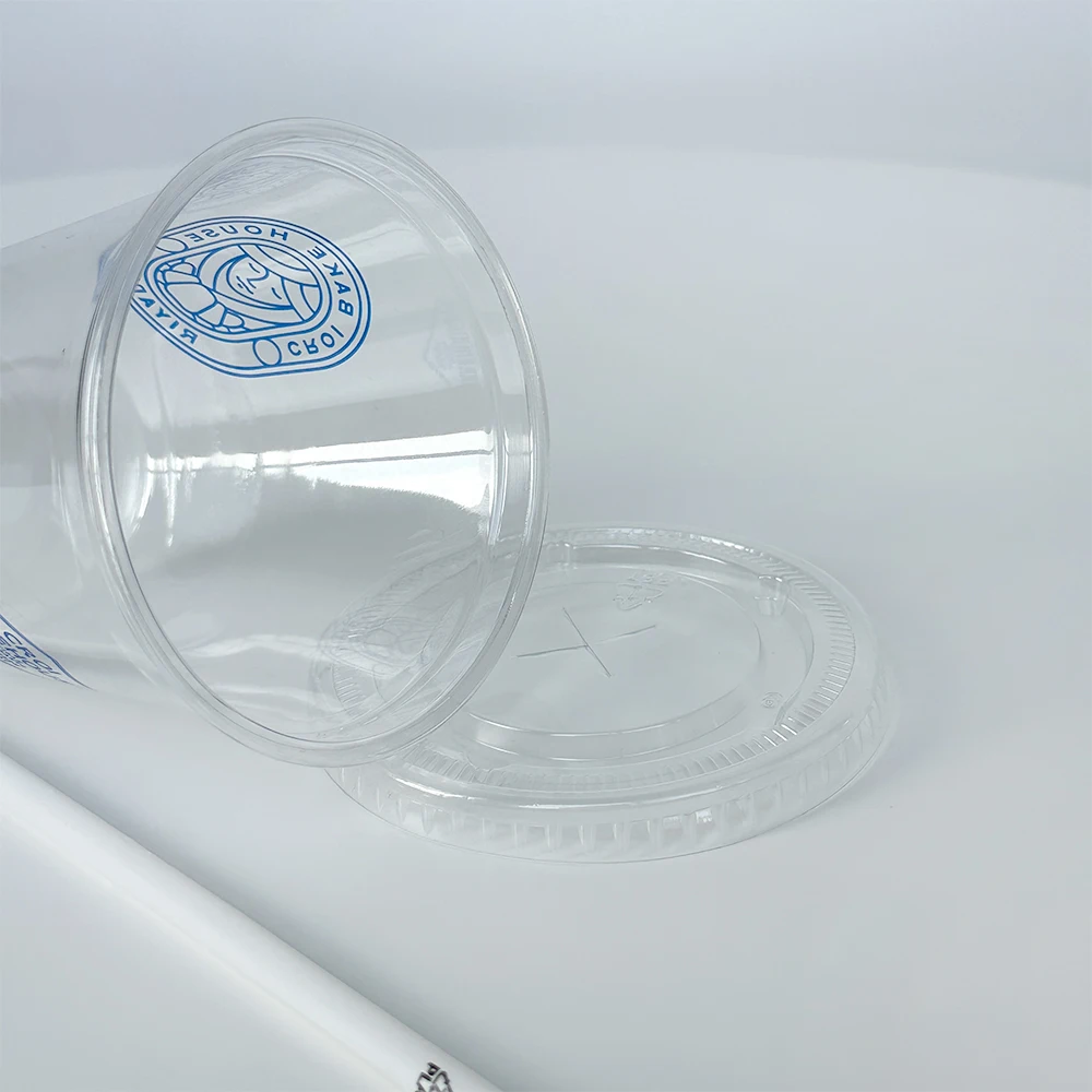 Plastic Cups for Bubble Tea with Dome Lid for Ice Cream Custard Gelato Affogato Churros Yogurt