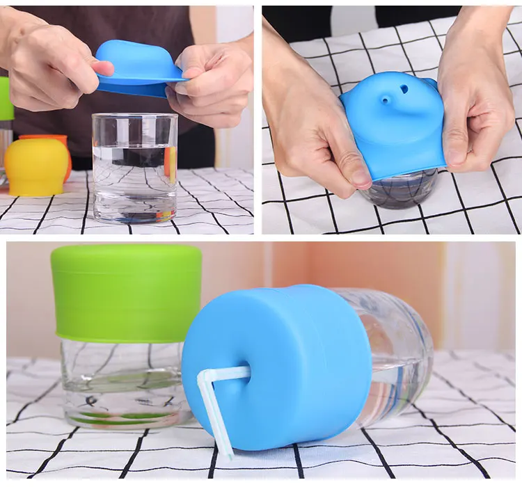 Durable Universal Silicone Spill-Proof Sippy Cup Straw Lids