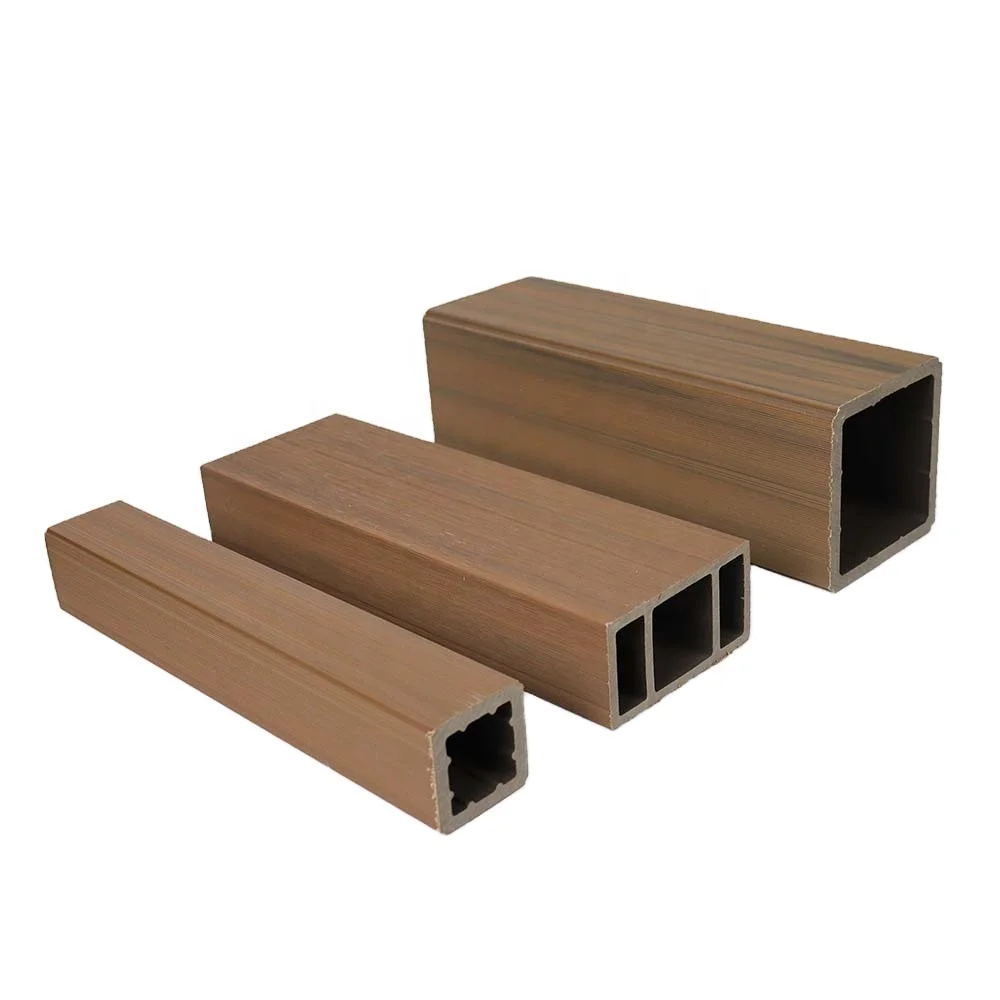 Co-extrusion WPC Tubes Building Material Outdoor Wall Decoration Louver Tube Wood Plastic Composite Wooden Timber WPC Facade