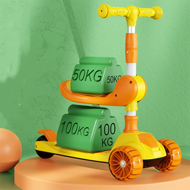 High Quality Multi-functional Kids Kick Scooter Pedal Scooter for Baby 3 in 1 PU Three Wheel Electric Scooter Child 2 Kg 60 Kg