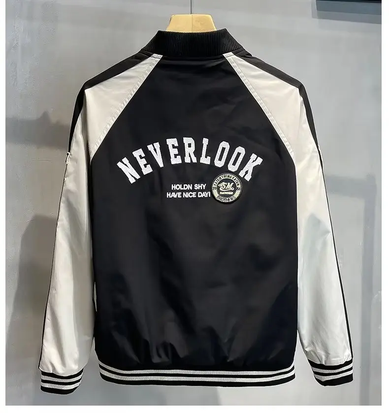 High Quality Men Chenille Embroidery Leather Sleeves Custom Baseball Letterman Varsity Jacket_voghion.com