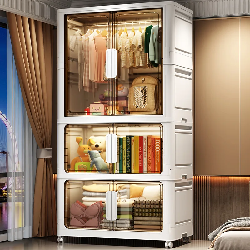 Пластиковый многоуровневый шкаф для детской одежды 70 см