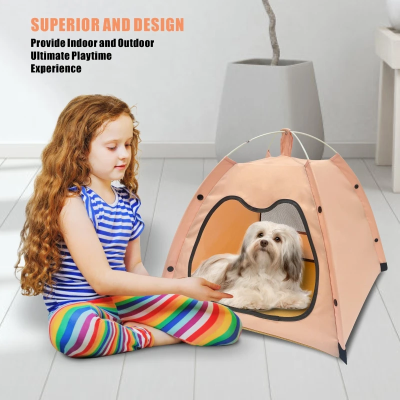Pet tent portable and foldable