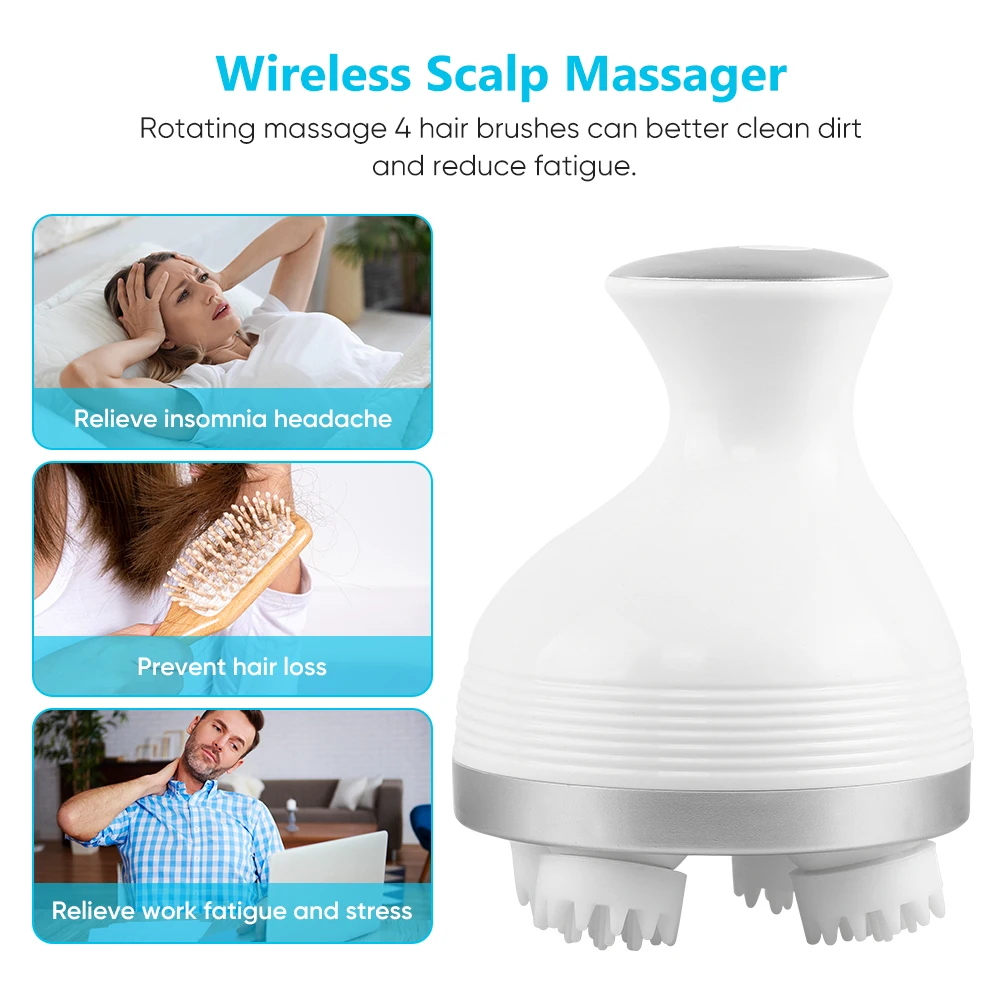 Electric Handheld Scalp Massager Head Scratcher Device Vibration For ...