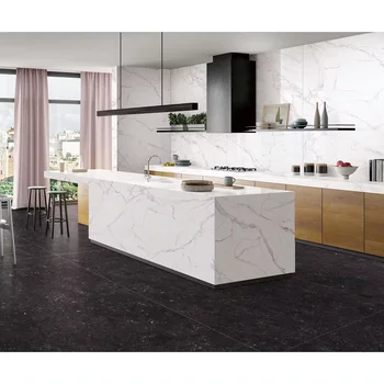 White Calacatta Sintered Stone Gray Vein Surface Calacatta Gold Kitchen ...