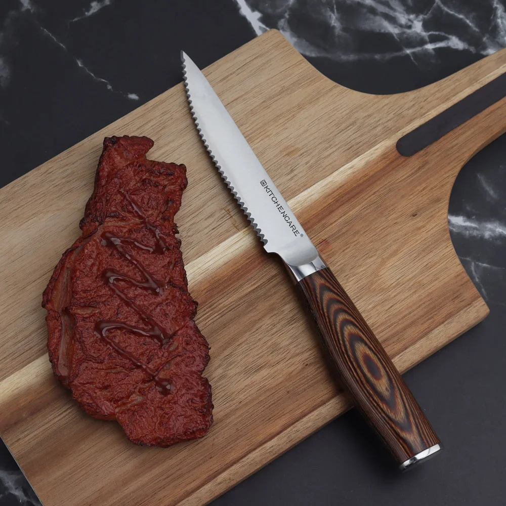 Kitchencare Set Of Steak Knives Custom Wholesale Pakka Wood 4pcs Steak