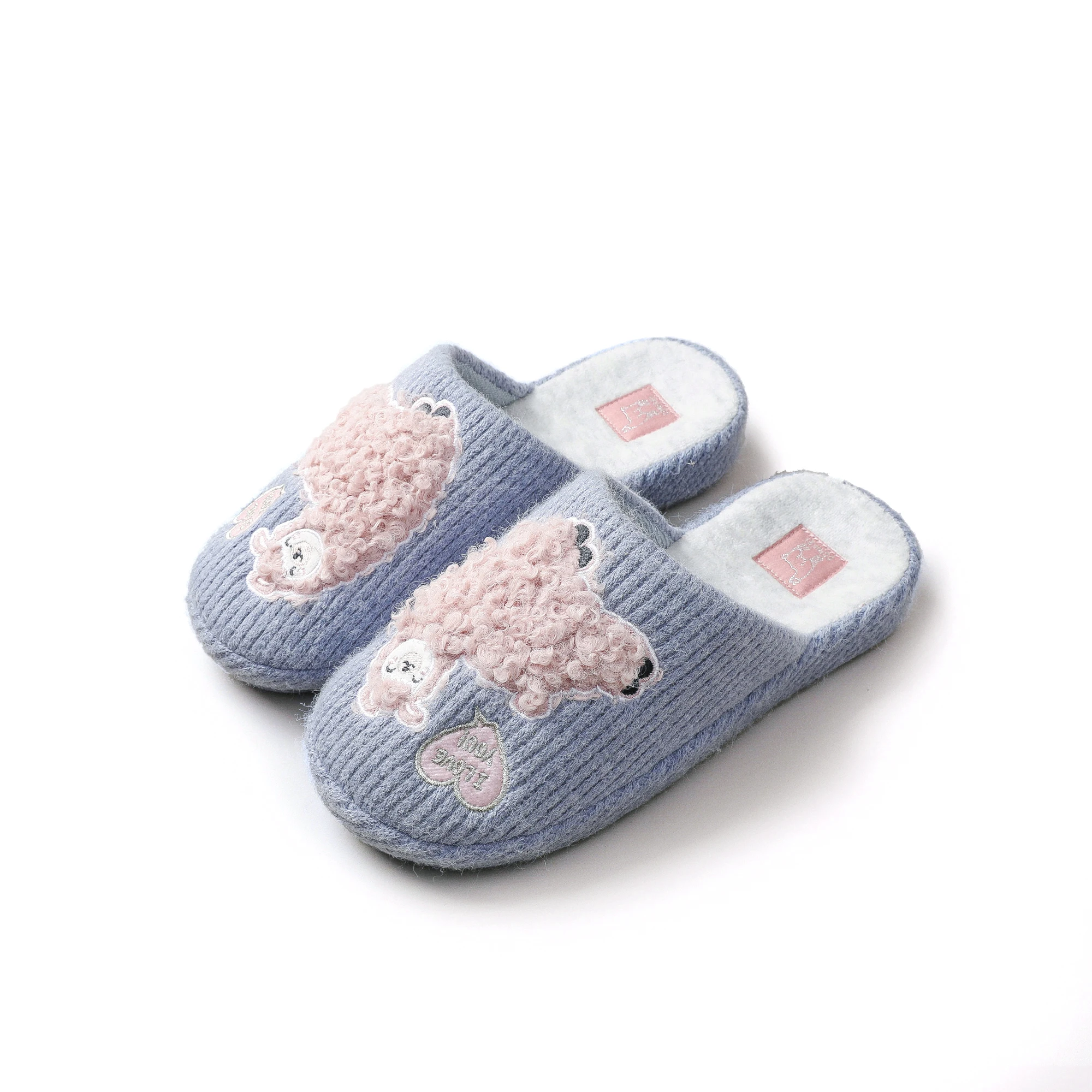 Faux Fur Halluci Women's Cross Band Slippers Bathroom