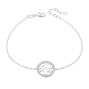 925 Sterling Silver Bracelet with Gold and Rhodium Plating Fashion Tree of Life Charm for Weddings Parties and Gifts