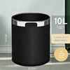 10L Círculo Plateado Doble Capa Rayas Italianas Negro