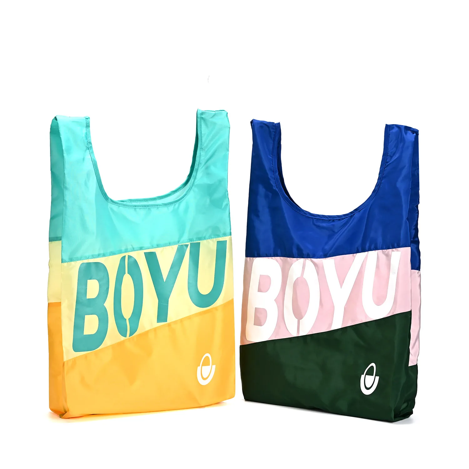 Promotional Foldable High Quality Reusable Cheap Large Customized Hand Made Polyester Shopping Bags With Logos