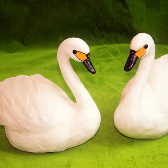 1 PCS Animal Model Simulation Swan Feather Craft Photography Props Garden Ornament Wedding Party Decoration  Swan