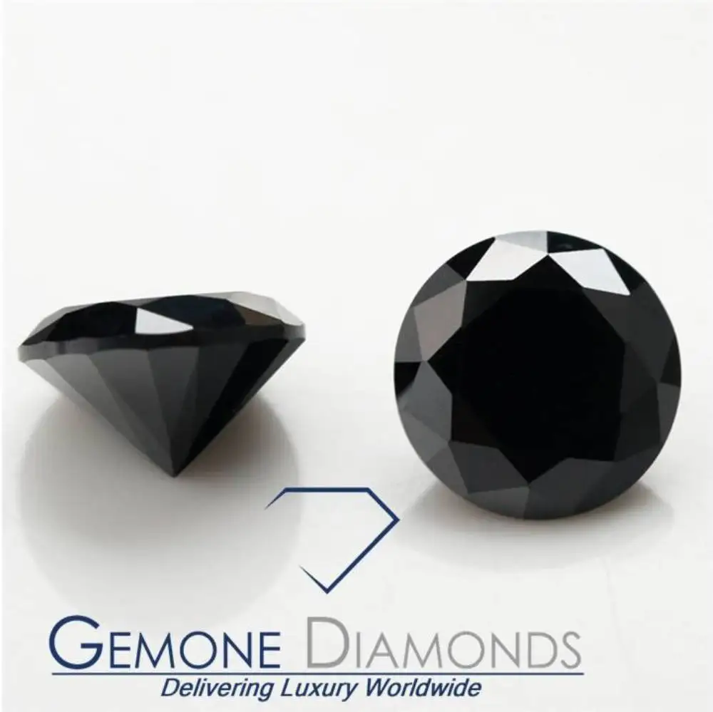 100% berlian hitam potongan brilian bulat alami ukuran karat hingga  berlian hitam alami karat berlian hitam asli