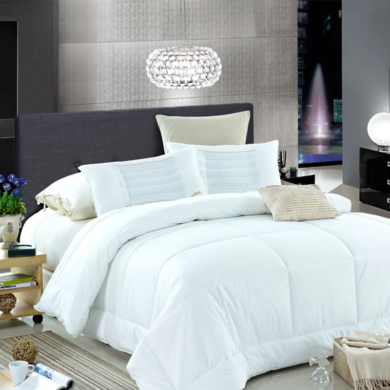 
Оптовая продажа, однотонные белые гипоаллергенные пододеяльники из полиэстера с защитой от пыли для спальни 