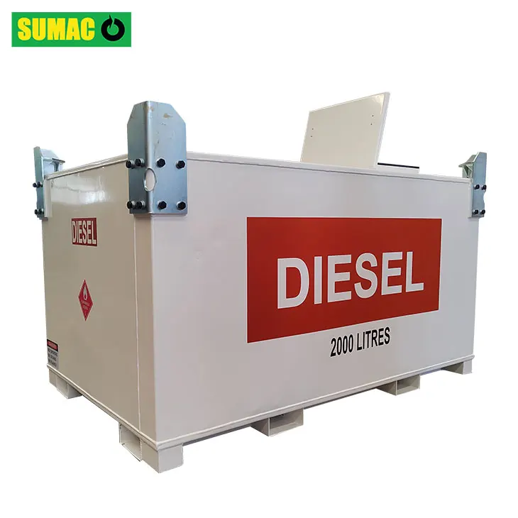 Sumac mobile 250 gallon 2000l double wall mobile portable self bunded carbon steel storage diesel fuel petrol cube tank