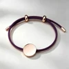 Cordoncino viola scuro + ciondolo in oro rosa