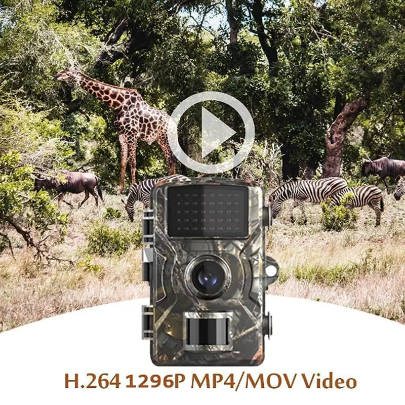 DH1 Wildlife Trail Camera Night Vision Animal Trap Camera 2.5K Trail Hunting Camera With 38pcs 940nm IR LED and IP66 Waterproof