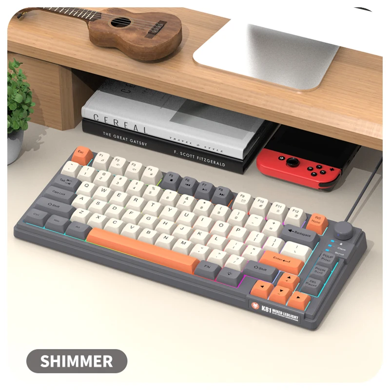 XUNSVFOX K81 Game Wired Keyboard Mixed Color Light Effect