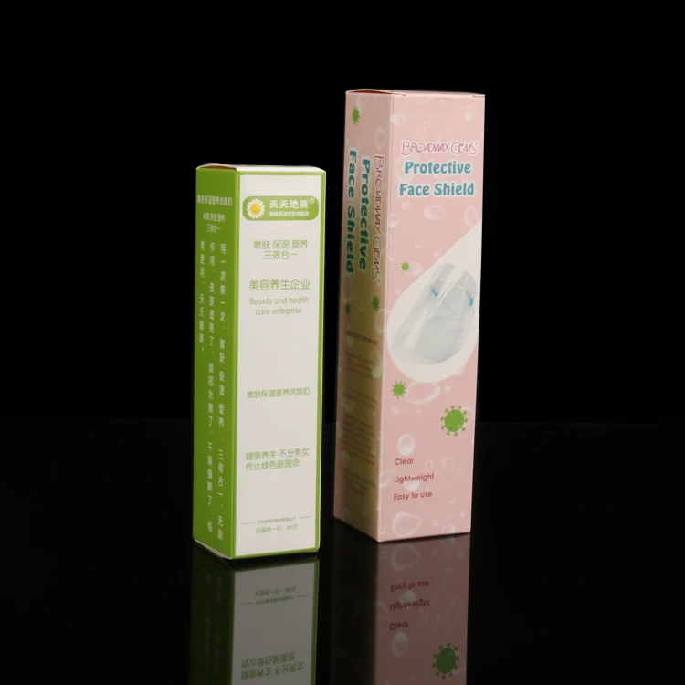 Skin Care Make up Carton Product Packaging Long Rectangle Foldable Retail Paper Box Packaging Custom