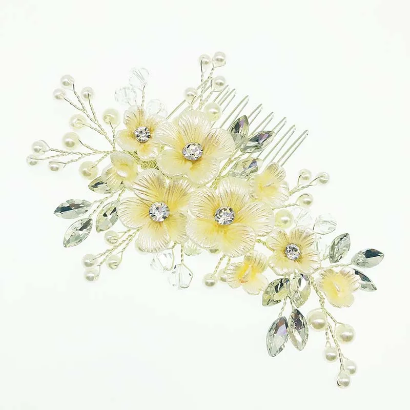 SHSS3010 изящная женская повязка для волос ручной работы керамический Хрустальный Свадебный Шпилька для волос Корона Свадебный зажим для волос аксессуары