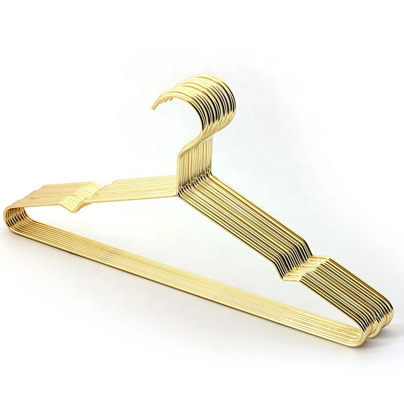 2023 Hot Sale Retail Clothing Rack Clothes Hangers Gold Metal Wire