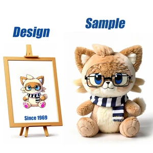 Shengye Brand Toy Manufacturer Custom Plush Toys Bulk Production Lovely Animals Glass Cat Design Stuffed Baby Plushies Toy