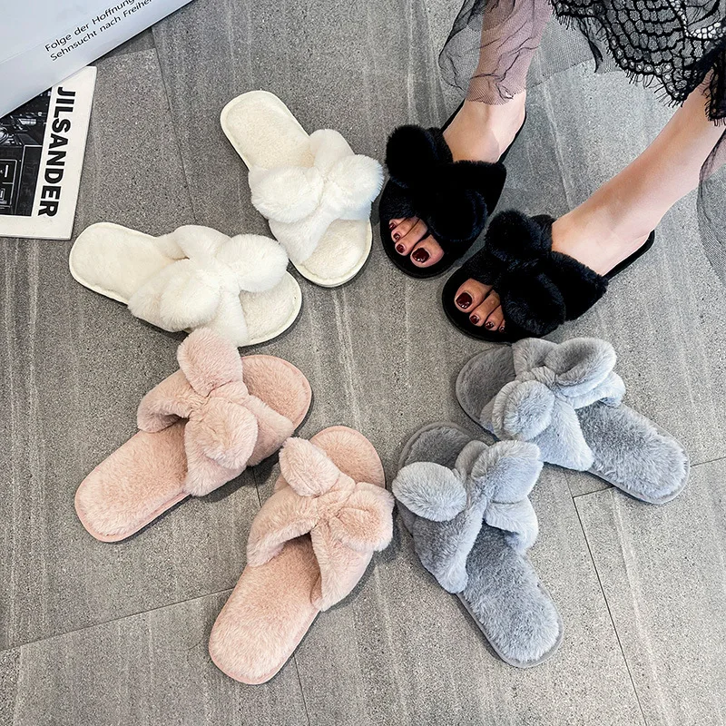 Plain Fluffy Slippers  Slippers, Fluffy shoes, Women shoes sale