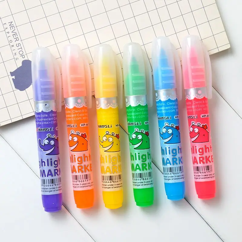 Back to school Канцелярский набор потолком от лучшего производителя Китая 6 видов цветов флуоресцентный пастельный текстовыделители комплект Маркеры Ручка