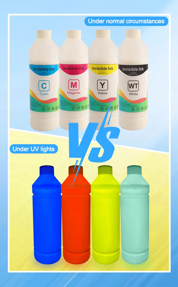 グサム偽造防止セキュリティ蛍光4色不可視インク（プリンター用、紫外線の下でのみ印刷物が見える）| Alibaba.com