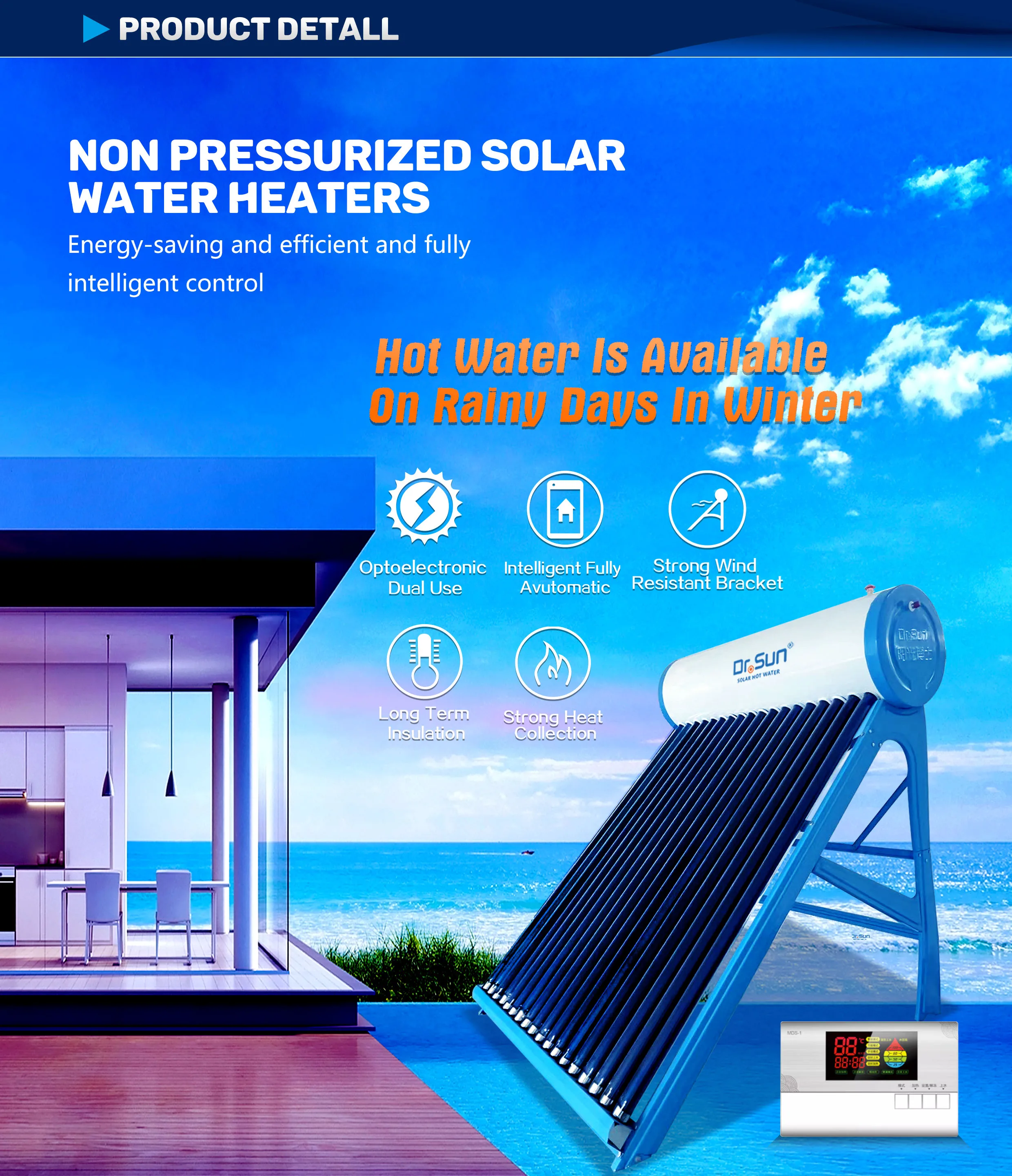 Good Price Solar Electric Water Heater Solar Powered Water Heater