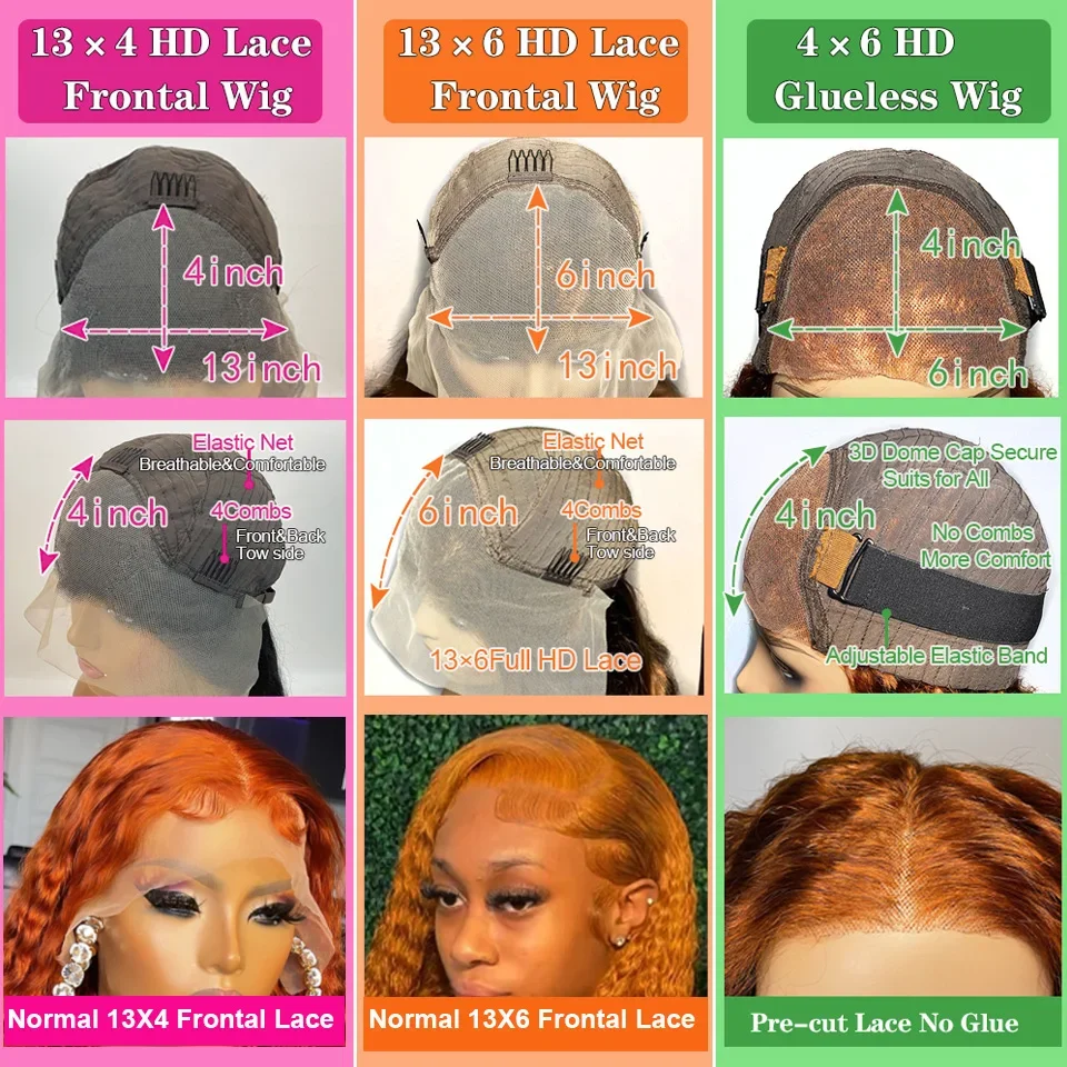 Peruka z naturalnych włosów lace front deep wave czekoladowa_voghion.com