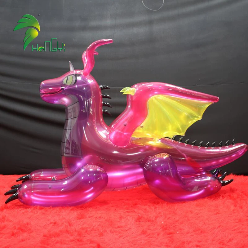 Transparent Pink Dragon Inflatable Toy - 2-4m Customizable