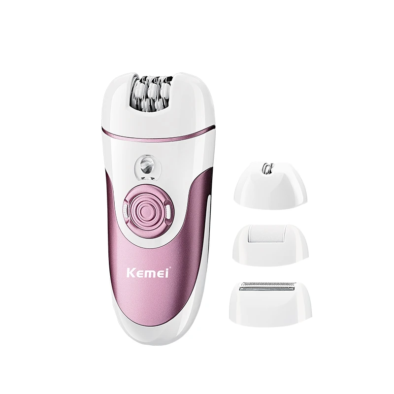 Kemei KM-1307 Factory wholesale 4 in 1 multi-function cutter head lady electric shaver with USB charging lady electric shaver