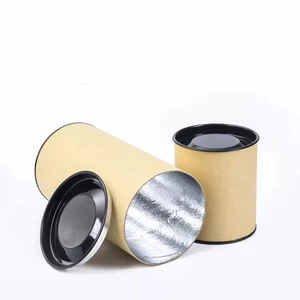 High Quality Custom Food Grade Paper Tube Container Round Empty Tin Can Design Plastic Tea Packaging for Food Packaging