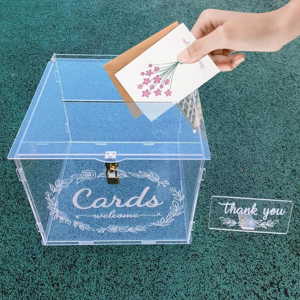 Custom Acrylic Lockable Wedding Card Box Sign-in Envelope Box ...