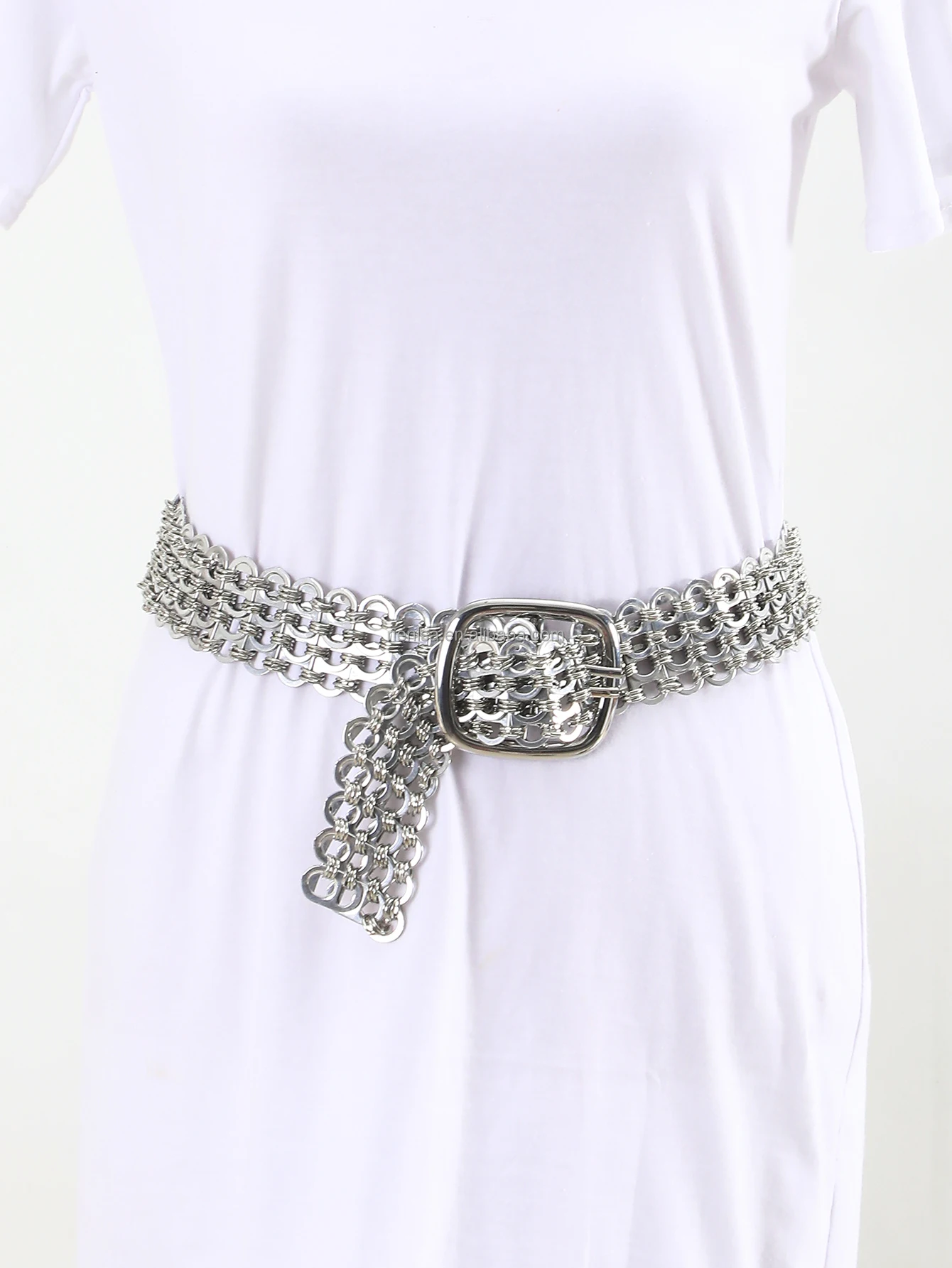 Handmade Unique Pop Soda Tab Belt Silver Soda Tab Belt | TikTok main image 3