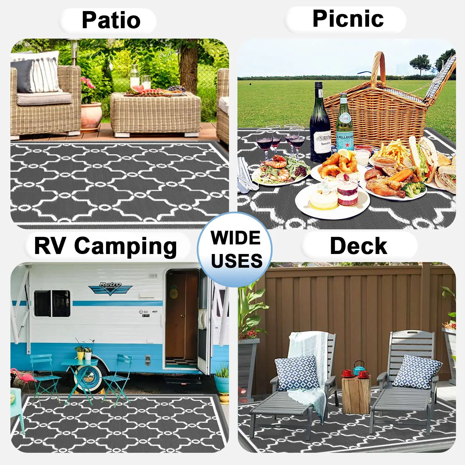 Outdoor Picnic Blanket Mat RV Carpet Polypropylene Water