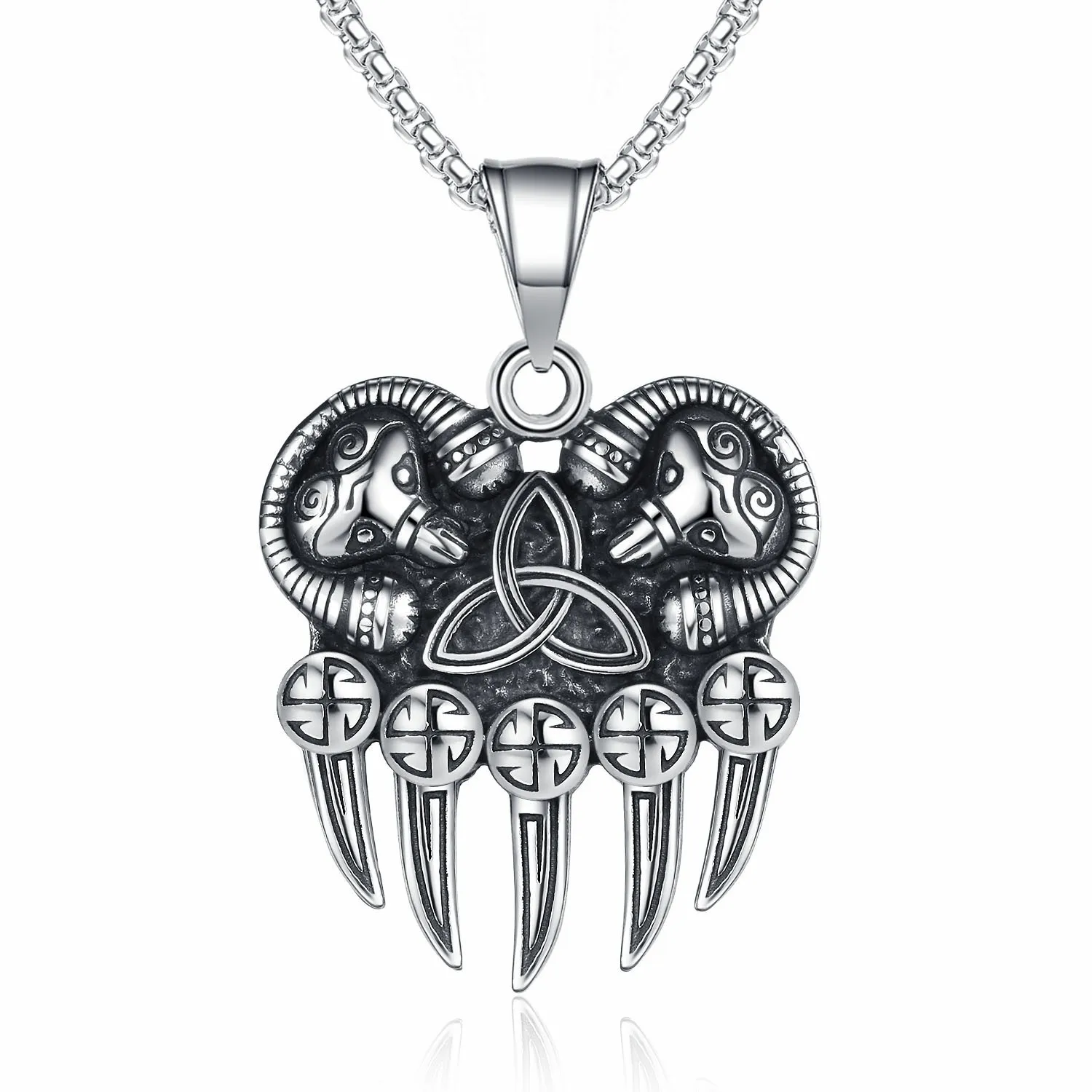 Titanium Steel Non Fading Jewelry - Viking Bear Claw Pendant