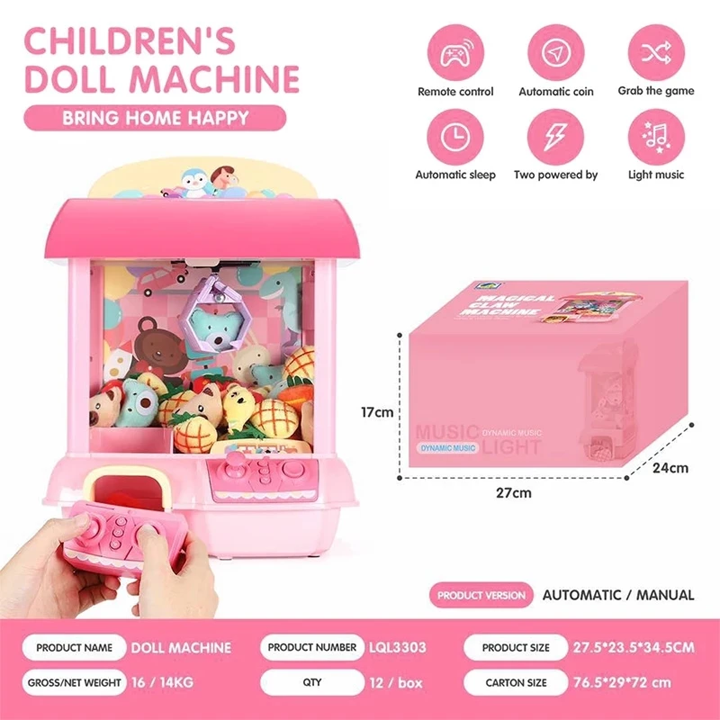 Diy Doll Claw Machine Rechargeable Candy Machine Unicorn Doll Mini Doll