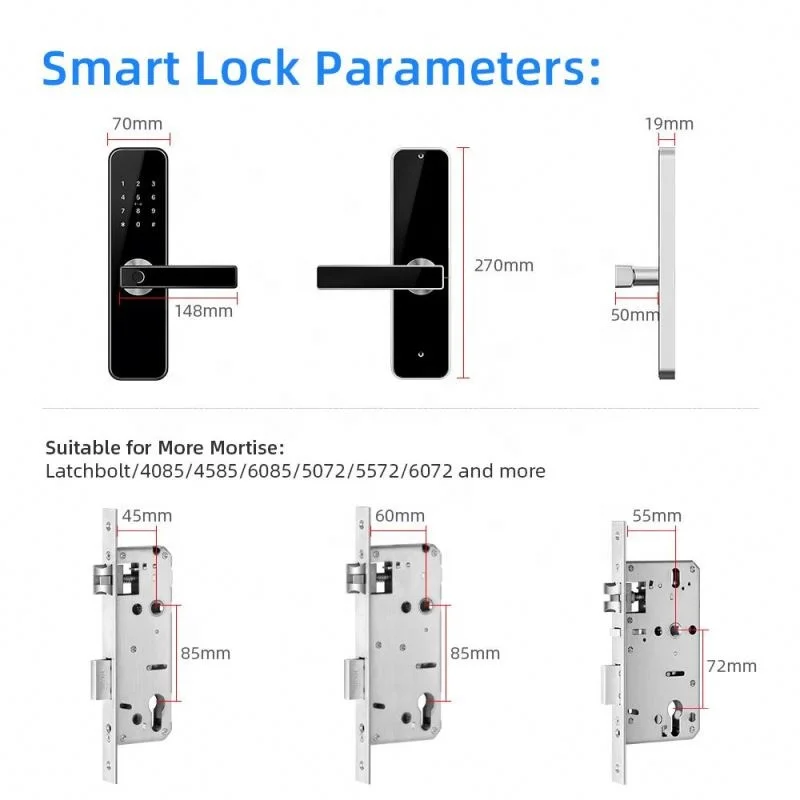 Smart Lock Fingerprint Password BLE Unlock App Control Smart Door Lock
