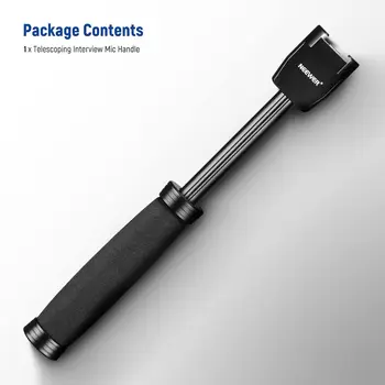 NEEWER 12"/30cm Telescoping Interview Mic Handle for Wireless Go, Lavalier Video Microphone Handheld Adapter with Cold Shoes detail image