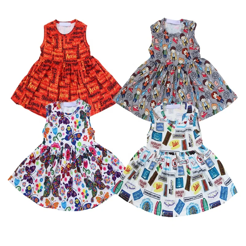 
Оптовая продажа с фабрики, детская одежда, платья для маленьких девочек, платье с рукавами-фонариками, летний топ, шелковое платье-туника для девочек-подростков 