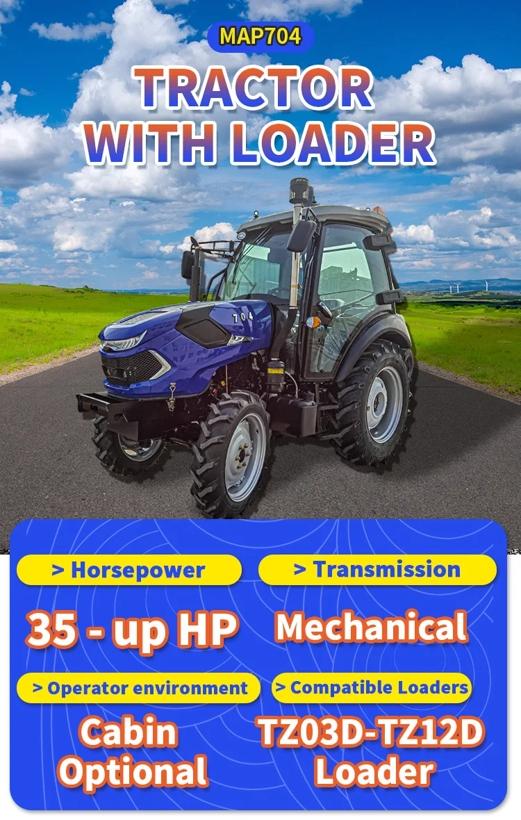 70hp Traktor 4x4 Wheeled Farm Tractor Trucks Lawn Mower Tractor Farming