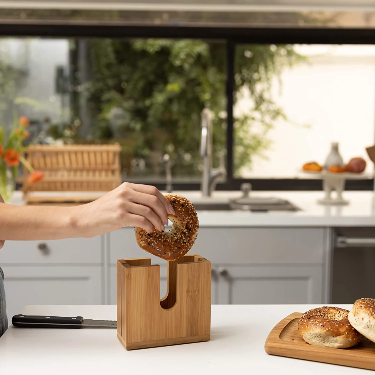 Бамбуковый резак для резки, деревянный резак для резки мешков, Деревянный Резак для мешков, держатель для маленького и большого размеров