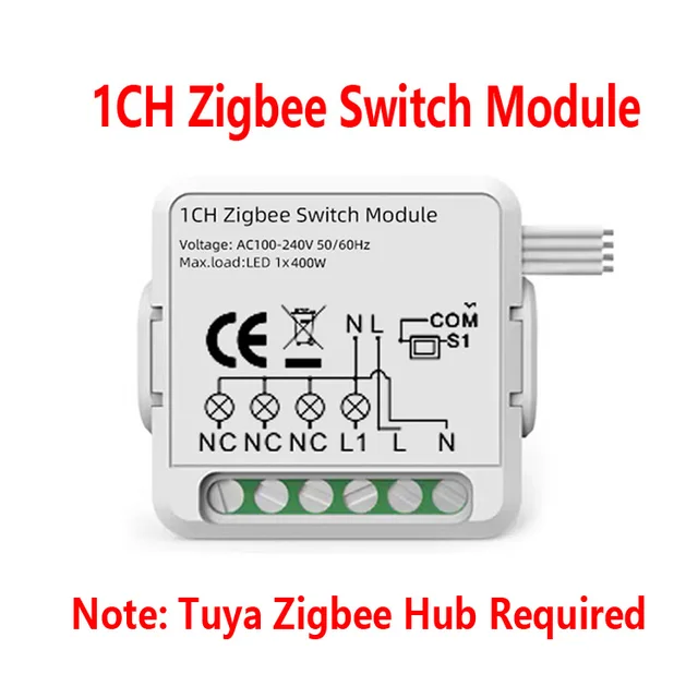 Rohs Ce Smart Home System Tuya Life Mini Switch Module Wifi Zigbee 3.0 Network Switch Module With Dry Contact Remote Control