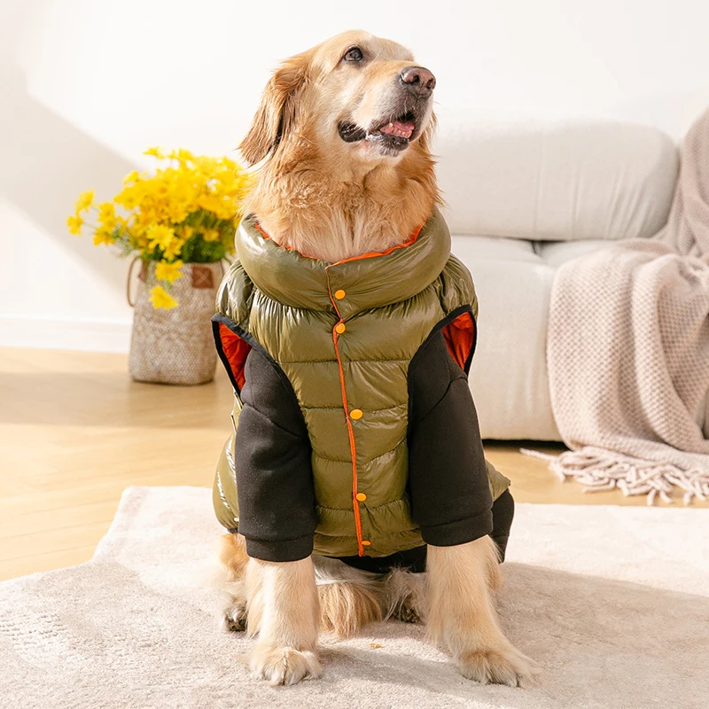 Luxury Large Dog Apparel High Quality Reversible Coats Winter Dog