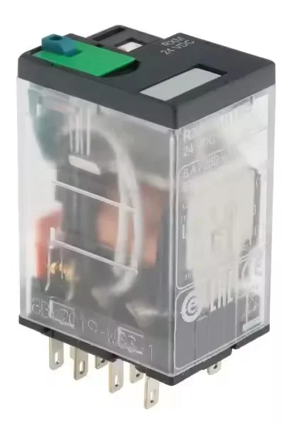 ManHua 12A Power Relay, 220VAC/24VAC/24VDC, Double Pole Double Throw, 14 Pins, Plug-in