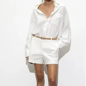 2104 Summer Women Shorts Fashion Clothing Boutique Ladies Street Wear Solid Women's Casual Shorts With Belt