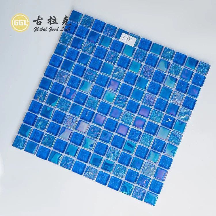 Wall Decoration Rainbow Crystal Glass Mosaic Swimming Pool Mosaic Tiles manufacture